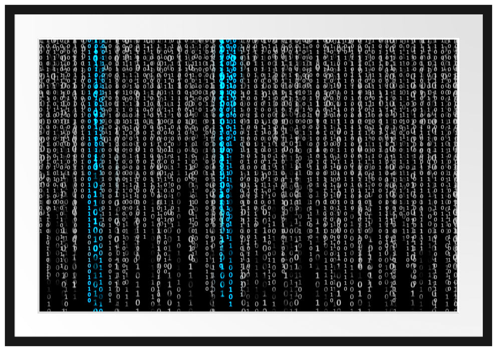 Pixxprint Matrix Zahlen, im Galerie-Passepartout Bilderrahmen