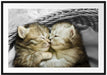 Zwei süße Babykatzen im Korb Passepartout 100x70