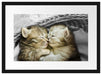 Zwei süße Babykatzen im Korb Passepartout 55x40