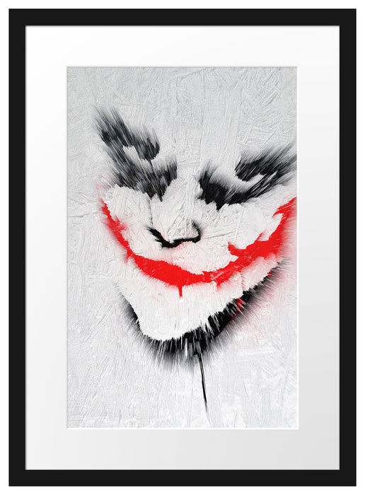 Joker Gesicht auf Spanplatte Passepartout 55x40