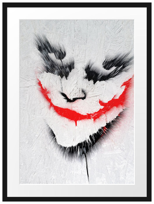 Joker Gesicht auf Spanplatte Passepartout 80x60