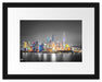 Shanghai Skyline bei Nacht Passepartout 38x30