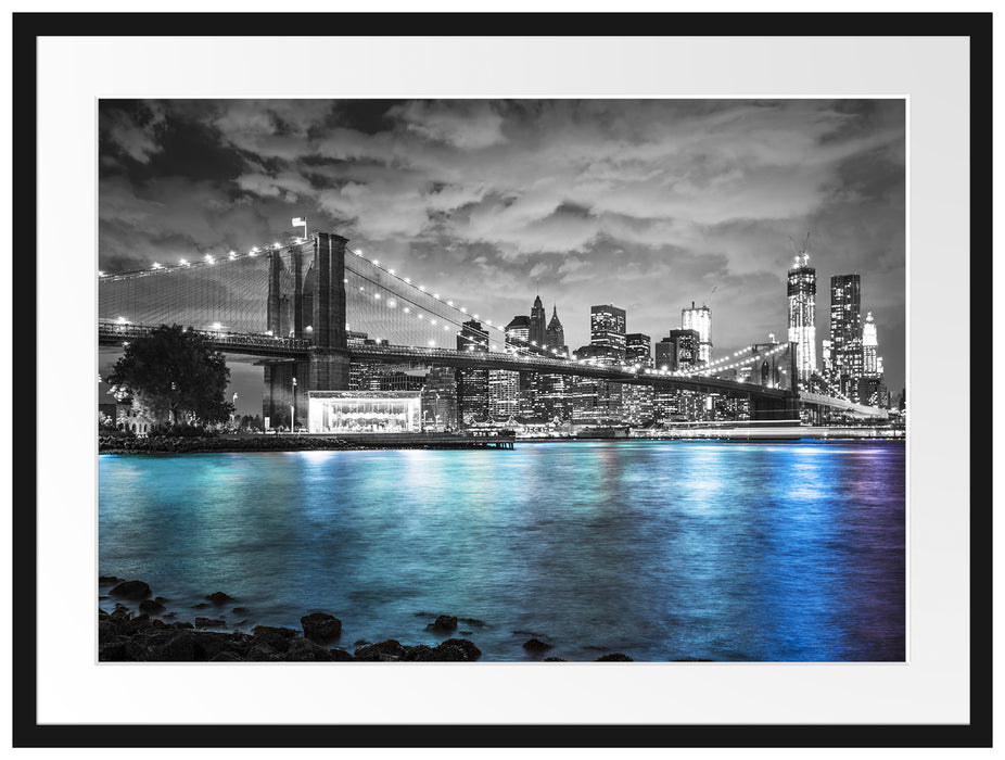 New York Skyline B&W Passepartout 80x60