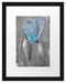wunderschöner blauer Schmetterling Passepartout 38x30