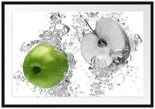 saftig grüne Äpfel im Wasser Passepartout 100x70