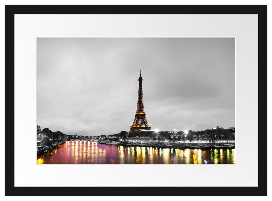 Eifelturm in Paris B&W Passepartout 55x40