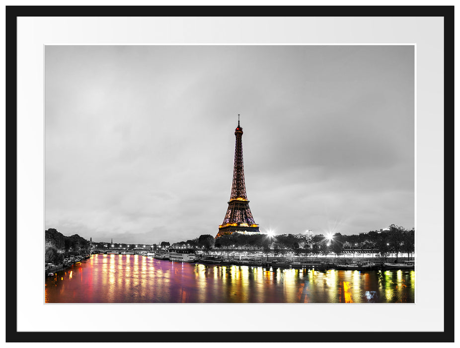 Eifelturm in Paris B&W Passepartout 80x60