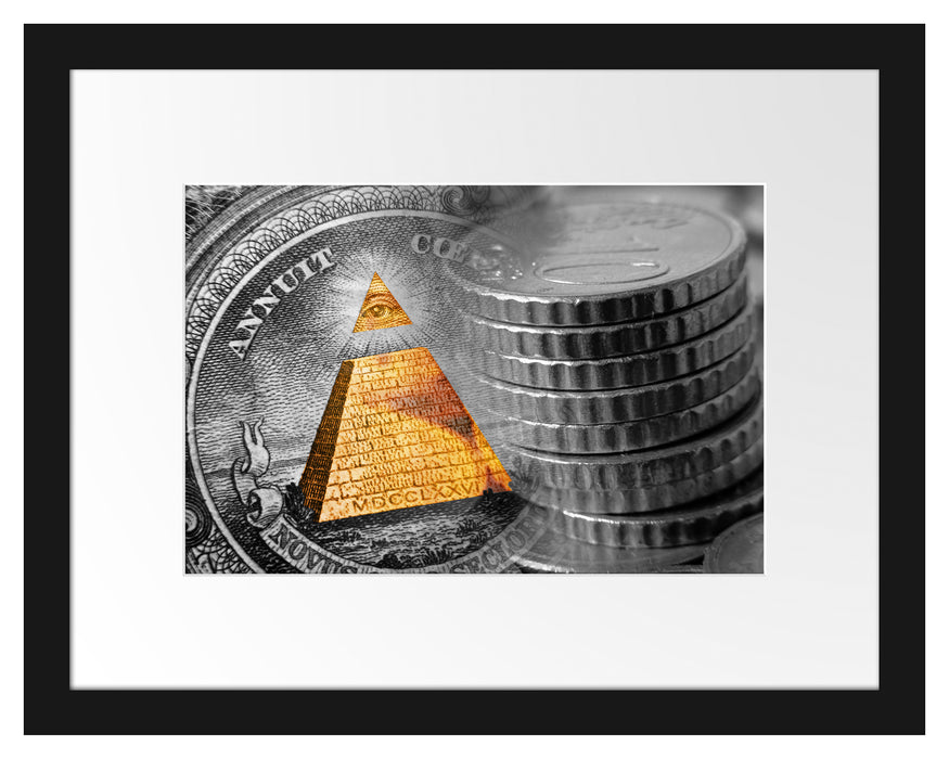 Illuminati Pyramide Dollar Passepartout 38x30