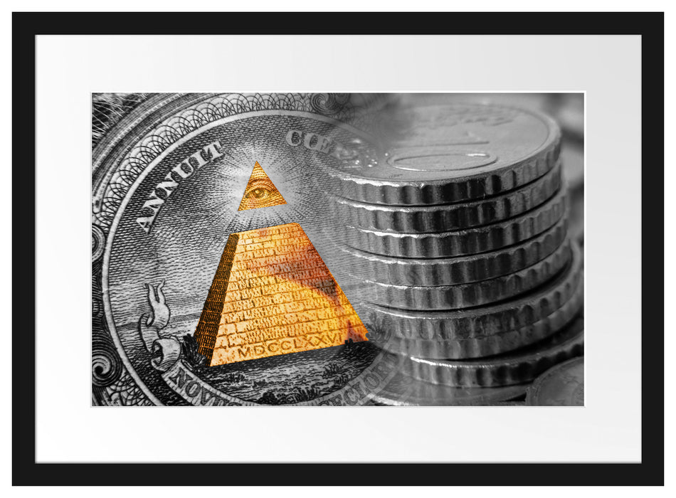 Illuminati Pyramide Dollar Passepartout 55x40