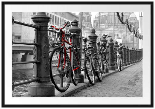 Fahrräder an Wasserstraße Passepartout 100x70