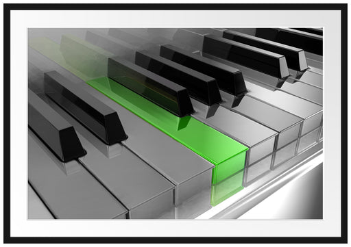 Piano green Klaviertasten Passepartout 100x70