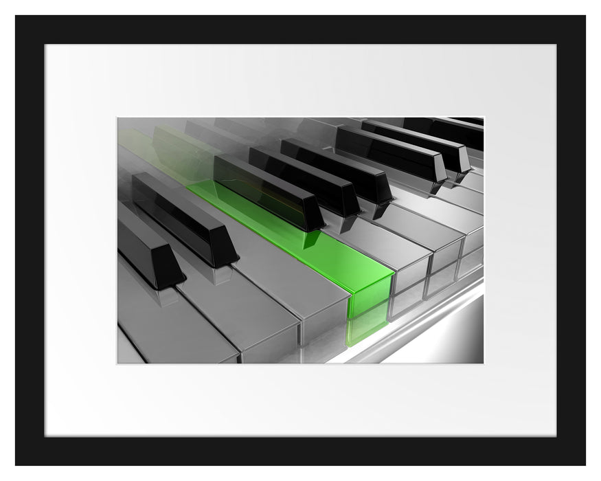 Piano green Klaviertasten Passepartout 38x30