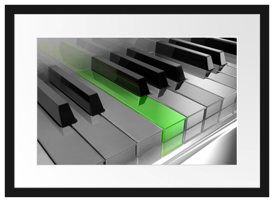 Piano green Klaviertasten Passepartout 55x40