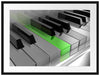 Piano green Klaviertasten Passepartout 80x60
