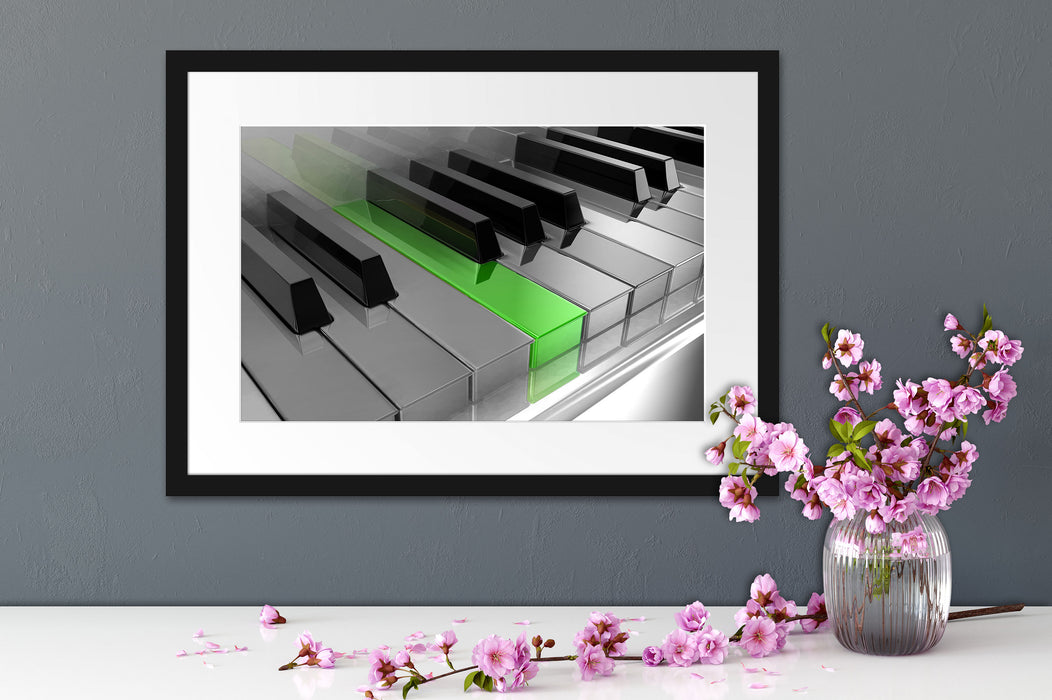 Piano green Klaviertasten Passepartout Wohnzimmer