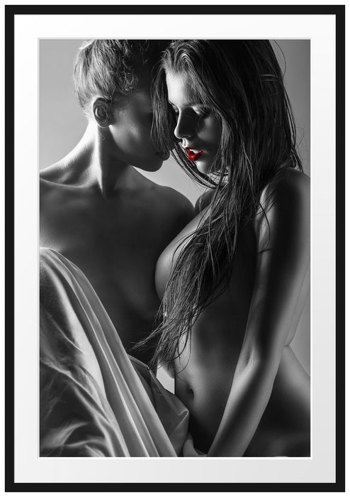 Pixxprint Sexy Girls Love, im Galerie-Passepartout Bilderrahmen