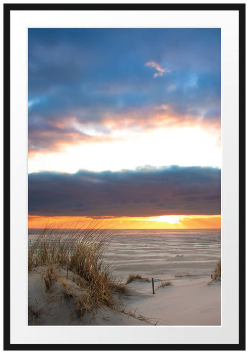 Pixxprint Nordseeküste Nordsee, im Galerie-Passepartout Bilderrahmen