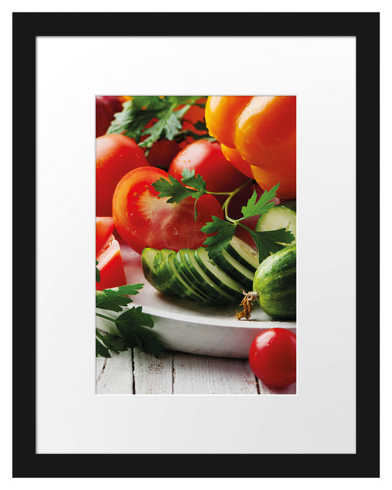 Obst Gemüse Gurke Tomaten Passepartout 38x30