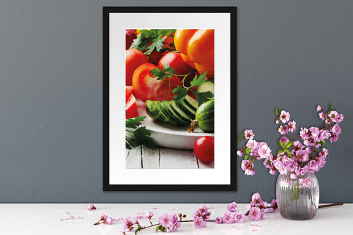 Obst Gemüse Gurke Tomaten Passepartout Wohnzimmer
