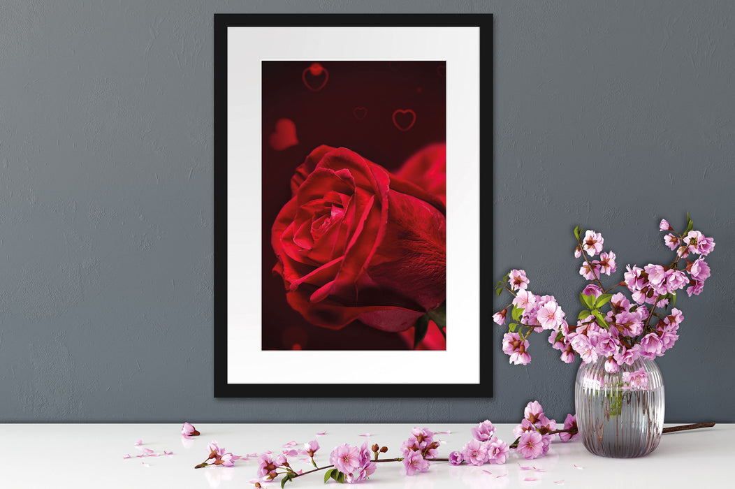 Rote Rosen Valentinstag Passepartout Wohnzimmer