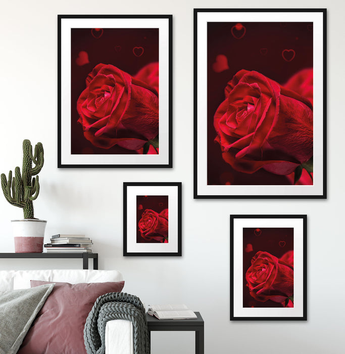 Rote Rosen Valentinstag Passepartout Dekovorschlag