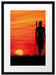 Roter Sonnenuntergang in Afrika Passepartout 55x40