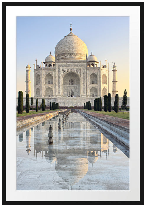 Pixxprint Taj Mahal, im Galerie-Passepartout Bilderrahmen