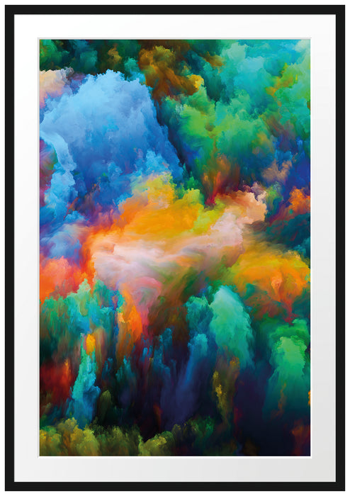 Pixxprint Farbflash Holi, im Galerie-Passepartout Bilderrahmen