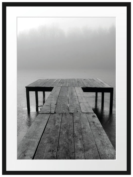 Steg am See Nebel Passepartout 80x60