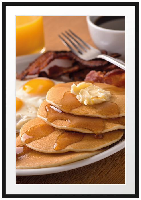 Pixxprint Frühstück, im Galerie-Passepartout Bilderrahmen