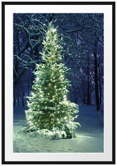 Leuchtender Weihnachtsbaum Passepartout 100x70