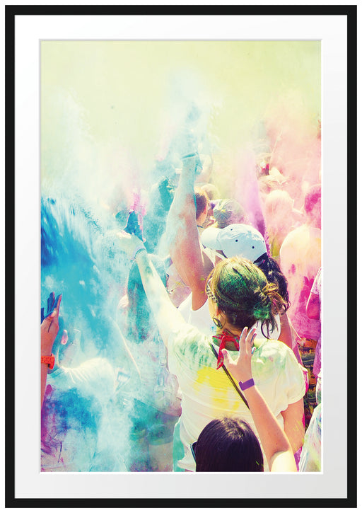 Farben Festival Holi Indien Passepartout 100x70