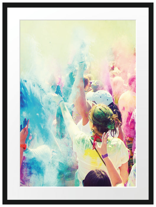 Farben Festival Holi Indien Passepartout 80x60