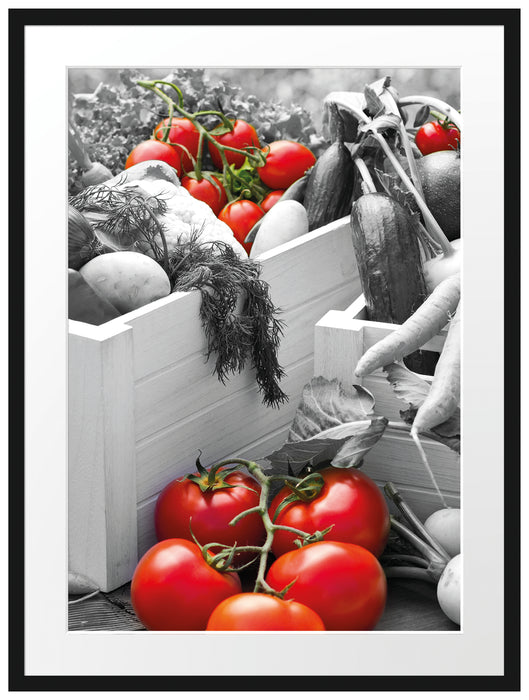 Tomaten im Gemüsekorb Passepartout 80x60