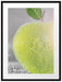 Grüner saftiger Apfel mit Wasserperlen Passepartout 80x60