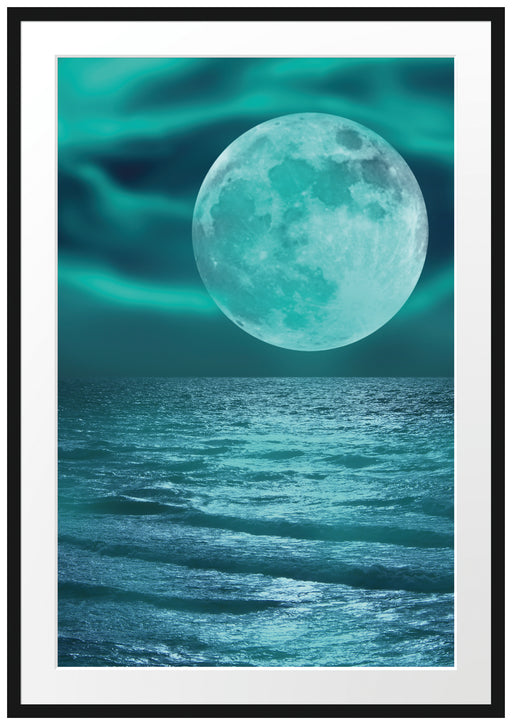 Vollmond im Meer Passepartout 100x70