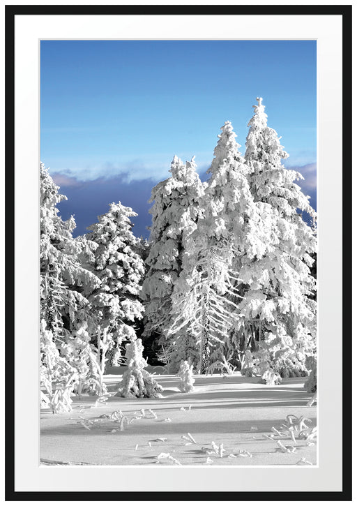 Winter Wunderland am späten Nachmittag Passepartout 100x70