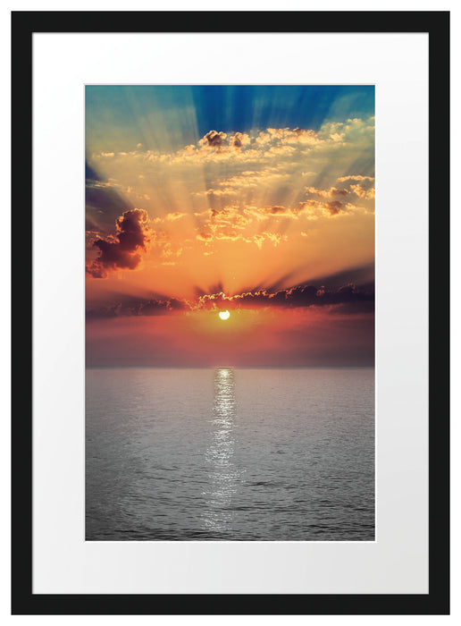 Sonnenuntergang auf Meer Passepartout 55x40