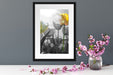 wunderschöne Tulpenwiese schwarz/weiß Passepartout Wohnzimmer