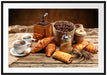 Aromatischer Kaffee mit Croissant Passepartout 100x70