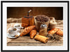 Aromatischer Kaffee mit Croissant Passepartout 80x60