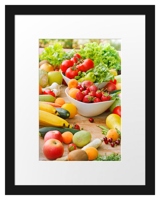 Buntes Obst und Gemüse Passepartout 38x30