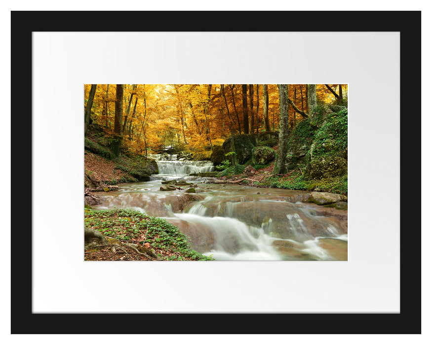 Waldbach im Herbst Passepartout 38x30