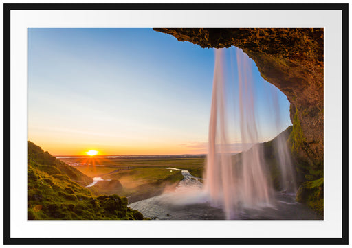 Großartiger Wasserfall Passepartout 100x70