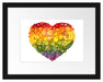 Früchteregenbogenherz Passepartout 38x30