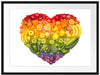 Früchteregenbogenherz Passepartout 80x60