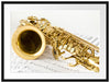 Saxophon auf Notenpapier Passepartout 80x60
