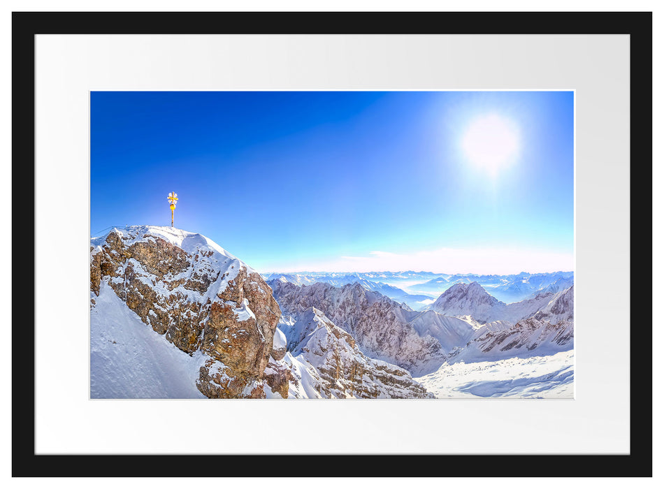 Zugspitze im Sonnenlicht Passepartout 55x40