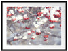 Vogelbeeren mit Schnee bedeckt Passepartout 80x60