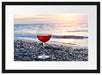 Weinglas am Strand Passepartout 55x40
